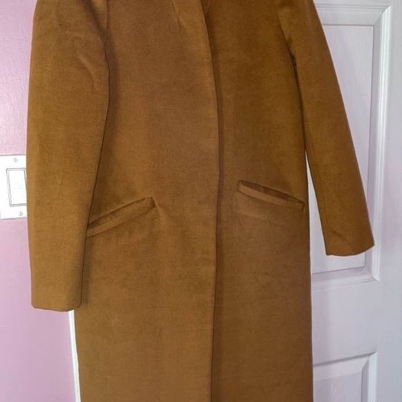 Collarless Longline Coat - Picture 4 of 5